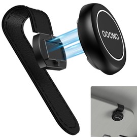 SUPMEGA Magnetic Car Sun Visor Mount for OOONO CO-Driver NO1, Leather Sun Visor Mount with Built-in Magnets, Compatible with OOONO NO1 Speed Camera Alarm