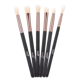MSQ® make-up brush set, 15 pieces, professional cosmetic brushes with makeup bag, soft natural / synthetic hair for foundation, powder, BB cream, eyeliner, concealer, white and gold.