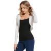 AmélieBoutik Women Long Sleeve Light Knit Bolero Shrug Cardigan (Ivory