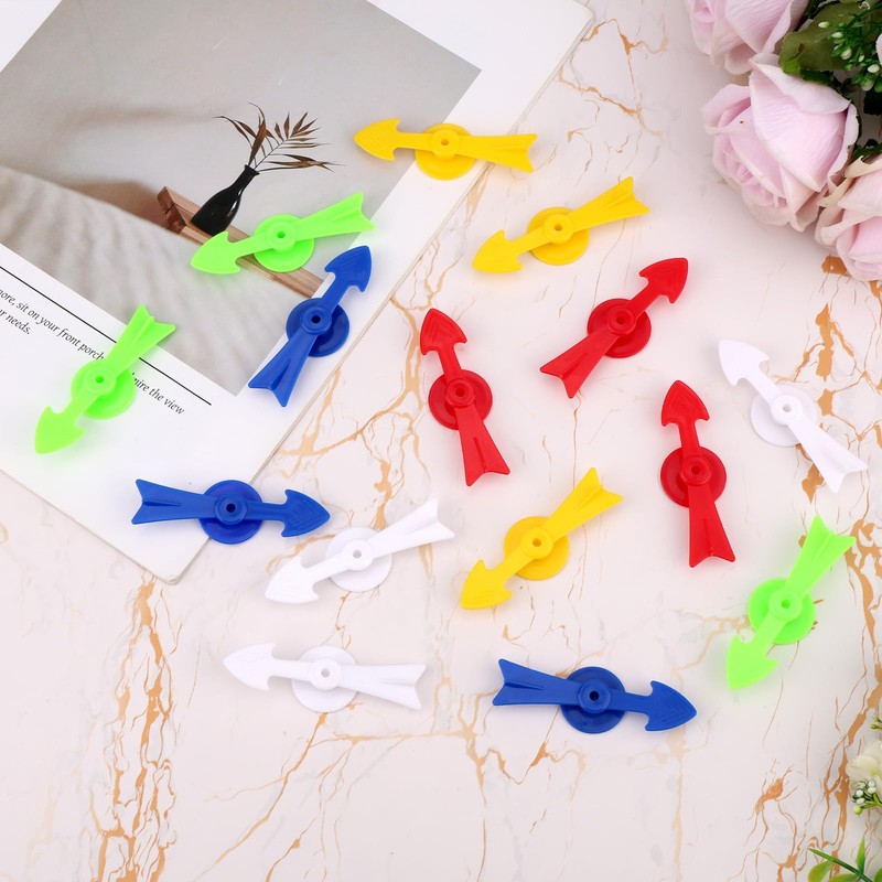 15pcs Arrow Game Spinners, 2.83in 5 Colors V-Shaped Plastic Board
