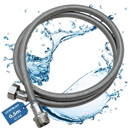 LICHTBLAU Kink Resistant Aquastop Extension Hose, 0.5 m, Connection 3/4 Inch Washing Machine, Dishwasher, 2982 Reinforced Hose Straight/Straight Including Seal, Universal Use