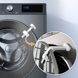 SAFELON 2 Pcs Front Load Washing Machine Door Prop, Baby Safety Washer Door Holder Stopper Lock, Keep Door Open (White)