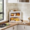 WOWLIVE Corner Bread Box for Kitchen Countertop, Large Double Layer
