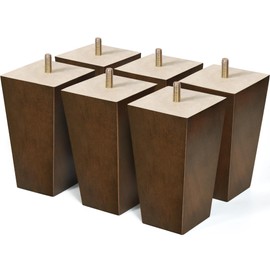 AORYVIC Wood Furniture Legs Sofa Legs Pack of 4 Square Couch Legs Mid-Century Modern Replacement Legs for Armchair Recliner Coffee Table Dresser Sideboard (5 inch (6PCS))