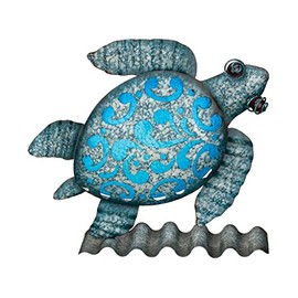 Regal Art & Gift 8.75 Inches X 3 Inches X 8.25 Inches Metal/Glass Coastal Table/Wall Decor - Sea Turtle