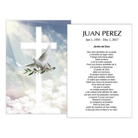 Amor Memorials Stationery Tarjetas Funerales De Recordatorio - FPC1165ES Paloma con olivo