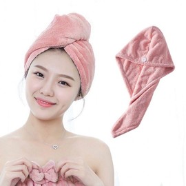 EA Bathroom Shower Microfiber Hair Dry Towel Washcloth pink 2ea
