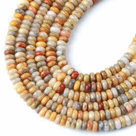 2x4MM 155PCS Crazy Lace Agate Tube Rondelle Abacus Disk Spacer Loose Beads for Jewelry Making