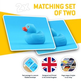 Rectangle Stickers(Set of 2) 7.5cm - Blue Toy Duckling Bath Time Baby Boy Fun Decals for Laptops,Tablets,Luggage,Scrap Booking,Fridges, 16702