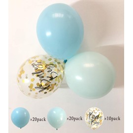 12inch Blue Baby Shower Balloons for Boy TSOTU Party Decorations (Baby Blue)