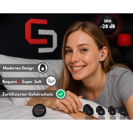 CherryCrow® - The Ear Plugs | -28 dB Noise Reducing Premium Ear Plugs for Sleeping, Concentration, Travel, Festivals 100% Skin-friendly Oropax Ear Protection Ultra Comfortable Soft Fit