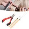 Hair Extension Tool Kit with Silicone Rings Crochet Pulling Hook