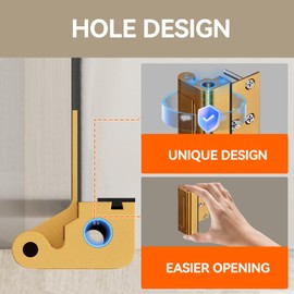 Tonitrui Ultra Security Door Lock, Door Reinforcement Lock for High Strength, Withstand 1200lbs to Prevent Unauthorized Entry (Gold of 2 Pack)