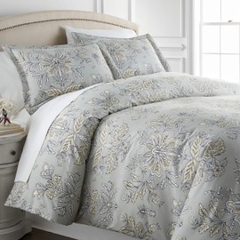 Vintage Garden Collection - Premium Quality, All-Season Down Alternative Easy Case, Over-Sized 3-Piece Comforter Set, Full / Queen, Sand