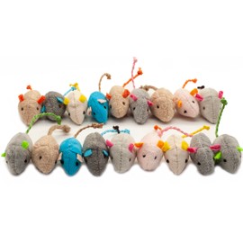 Fashion's Talk Cat Mice Toy 18-Pack Plush Catnip-Filled Mice Toys for Indoor Cats - Realistic Design, 9 Assorted Colors, 2 of Each, Value Pack