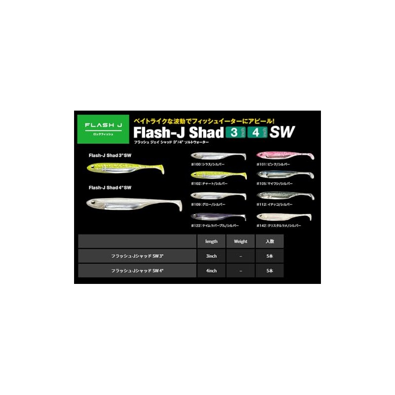 Fish Arrow F.A. Flash J Shad 3SW #112 Inako/Silver