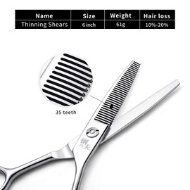 Hair Cutting Scissors Professional Sharp Barber Shears Salon Thinning / Texturizing Scissors 6 Inch Hairdressing Scissors for Women Men Japanese Stainless Steel with Fine Adjustment Screw