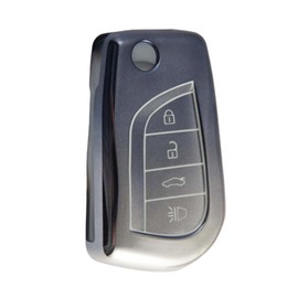 KarLingjun Key Fob Cover for Toyota Camry :4 Buttons Soft TPU Key Fob Remote Case Fit for Toyota Camry Corolla Cross Corolla Hybrid 2018-2023丨HYQ12BFB 89070-06790丨Gradient Blue, Gradient Blue, large