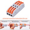 50 Pcs Wire Connectors 3 Conductor Compact Splicing, 3 Circuit