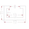 Set of 4 Aluminium C-Profile Black Edition 1 m Suitable