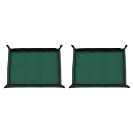 HARFINGTON 2pcs Repotting Mat 39.4" x 59.1" Oxford Cloth Waterproof Plant Repotting Mat Foldable Portable Gardening Potting Tray with Metal Buckle for Indoor Plant Change Soil, Dark Green