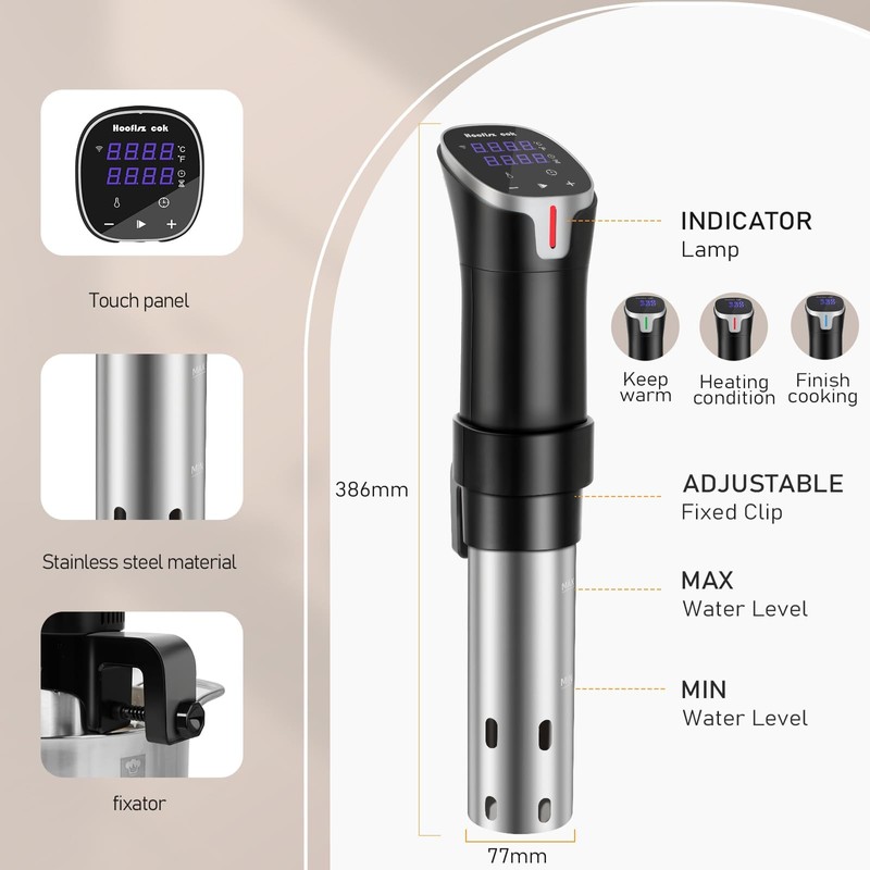 Sous Vide Cooker with APP Control,1100W Precision Sous Vide Machine