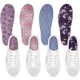 Velmitten 4 Pairs No Show Socks, Breathable Shoe Liner Anti Slip Barefoot Insert, No Stinking Shoe Liner for Men Women (Elegant Color)