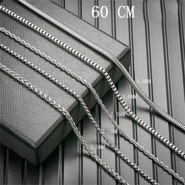 RENYILIN Stainless steel necklace with cross pendant gold and steel chain length 23.6 inches (Steel)