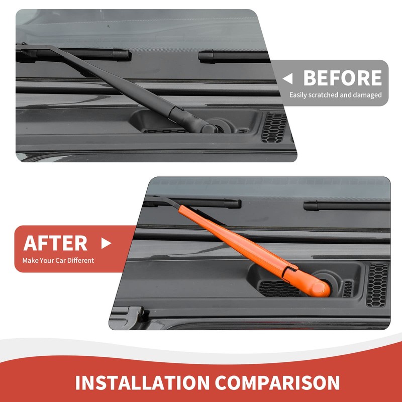 RAZPOY JL Front & Rear Window Wiper Blades Trim, Windshield