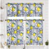 TQFZP Blue Tiles Lemon Kitchen Curtains Short and Valance Set