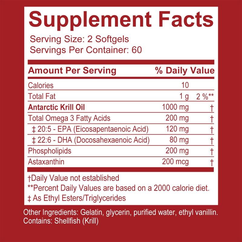 Pslalae - Antarctic Krill Oil Supplement - 1000mg Concentrate -
