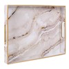 MAONAME Plastic Decorative Tray, Marbling Tray with Handles, Rectangular Coffee