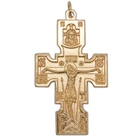 Venerare Gold-Tone Orthodox Crucifix, 2.2L" x 1.3W"
