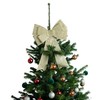 Pre-lit Gold Christmas Bow - Flashing, Dimmable LEDs, Timer,Remote Control,