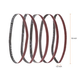 sourcing map 50pcs 1/2 x 18" Sanding Belts 10pcs Each of 40/80/120/180/240 Grit Ceramic Belt Sander Paper Ceramic for Metal Woodworking Automotive Repair