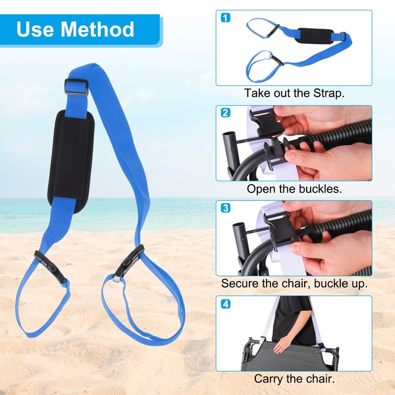 PATIKIL Carrying Beach Chair Straps, 2 Pack Adjustable Beach Chair