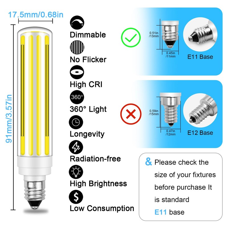 LFLAMPON Jde11 Led Bulb Dimmable 100W 120W Halogen Equivalent, 120V
