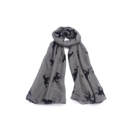 REINDEAR Western Horse Animal Print Cowboy Ranch Wrap Shawl Neckerchief Scarf (Dark Gary)