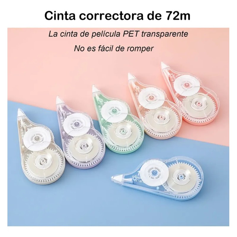 Cinta Correctora Instantáneo Set 6pzas De 12m X 6mm X