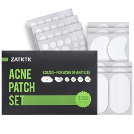 ZATKTK Pimple Patches (6 Sizes 138 Patches), Acne Patches for Large Zit Breakouts, Hydrocolloid Bandages for Face, Chin, Nose, Forehead, Body, Back, Neck & Chest, Oval Hydrocolloid Acne Patches | ZATKTK