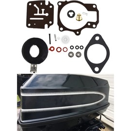 Carburetor Repair Kit with Float Replacement for Johnson 20 25 28 30 40 45 48 50 60 70 HP 396701