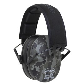 TITUS 2-Series Premium Low Profile Earmuffs, ANSI Rated, High NRR Noise Reduction, Durable Sport Band, Hearing Protection PPE
