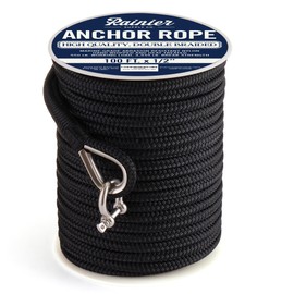 Rainier Supply Co Boat Dock Lines & Rope- Premium Double Braided Nylon Boat Anchor Rope 100 ft x 1/2"| 150ft x 1/2" | 100ft x 3/8" | 150ft x 3/8" - Anchor Line with Thimble