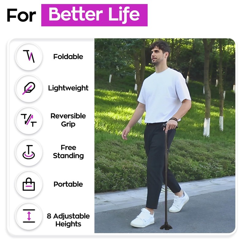 Moodic Tall Mens Walking Cane 42.52 in. Extra Long Walking