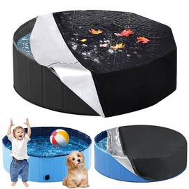 MEISHANG Round Pool Cover, Cover for Dog Pool, Pool Cover for Children's Pool, Pool Tarpaulin Round, Rain Cover Pool Round, Tarpaulin for Round Pool, Pool Cover with Drawstring (160 x 30 cm)