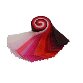 CraftsFabrics 2.5'' x 44'' 20pcs Crimson Red Solid Jelly Rolls Fabric Strips 100% Cotton Pre-Cut Fabric for Children's Quilting, Scrapbooking, Nursery Sewing, Arts & Crafts, Patchwork