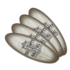 Whether Glass Half Empty Full Need Another Beer Double-Sided Oval Nail File Emery Board Set 4 Pack