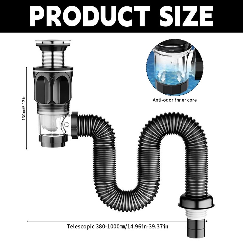 Sink Drain Fitting Kit, Drain Kitchen Sink Kit, Drain Hose