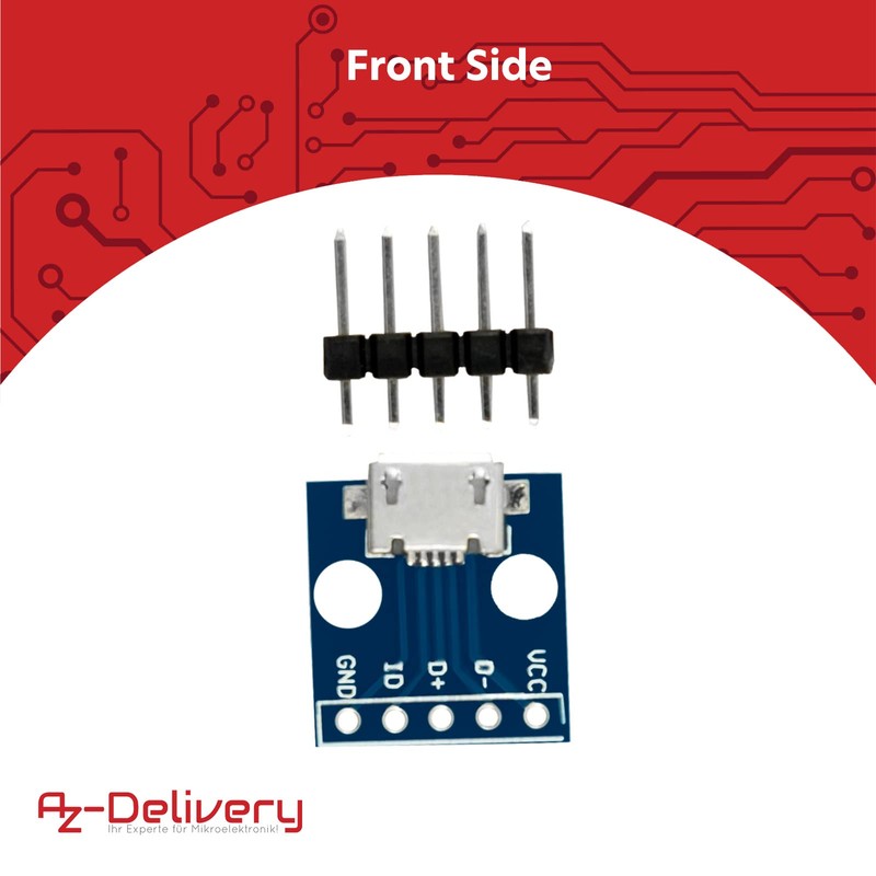 AZDelivery 30 x Micro USB Port Socket | USB Power