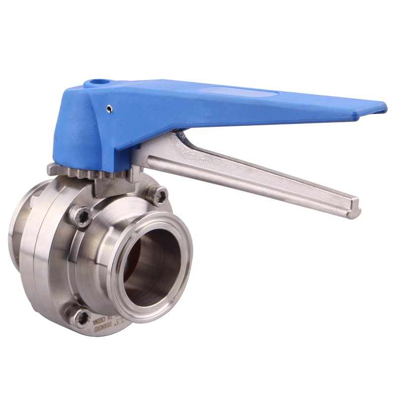 DERNORD Butterfly Valve with Blue Trigger Handle Stainless Steel 304